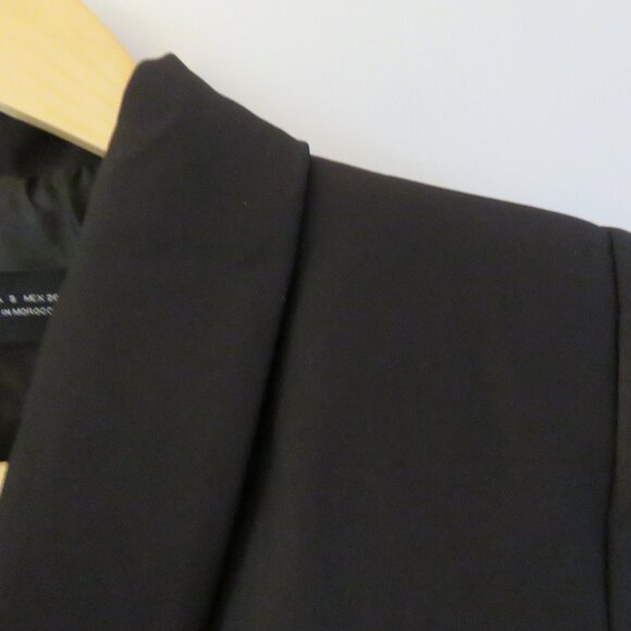 ZARA Double Breasted Long Blazer Jacket in Black Minimalist Blogger Fave Sz S - Picture 6 of 14